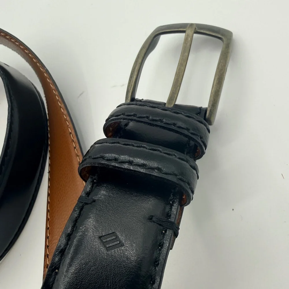 Joseph‎ Abboud Leather Belt 36 Black Brown Italy 1.75